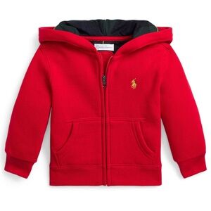 Ralph Lauren Kids Bright Red Zip-Up Hoodie Size 18 Month Baby